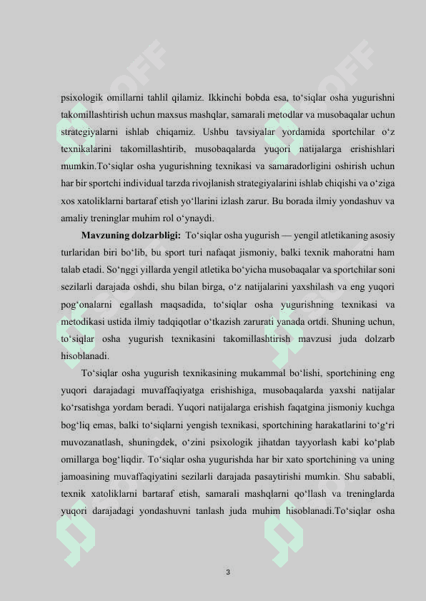 To‘siqlar osha yugurish texnikasini takomillashtirish 3