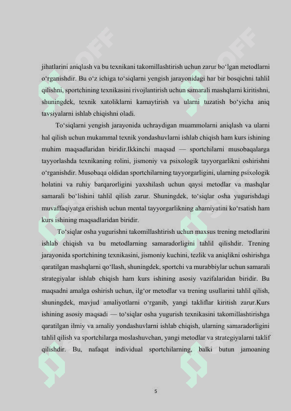 To‘siqlar osha yugurish texnikasini takomillashtirish 5