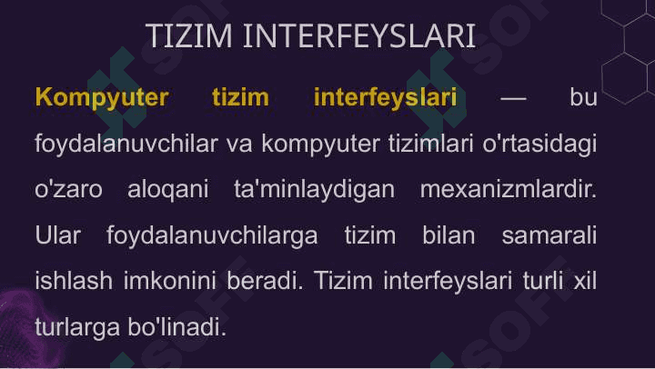 TIZIM INTERFEYSLARI VA SHINALARNI TASHKIL ETILISH TURLARI 2
