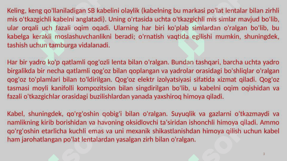 Kabellarning umumiy xususiyatlari 3