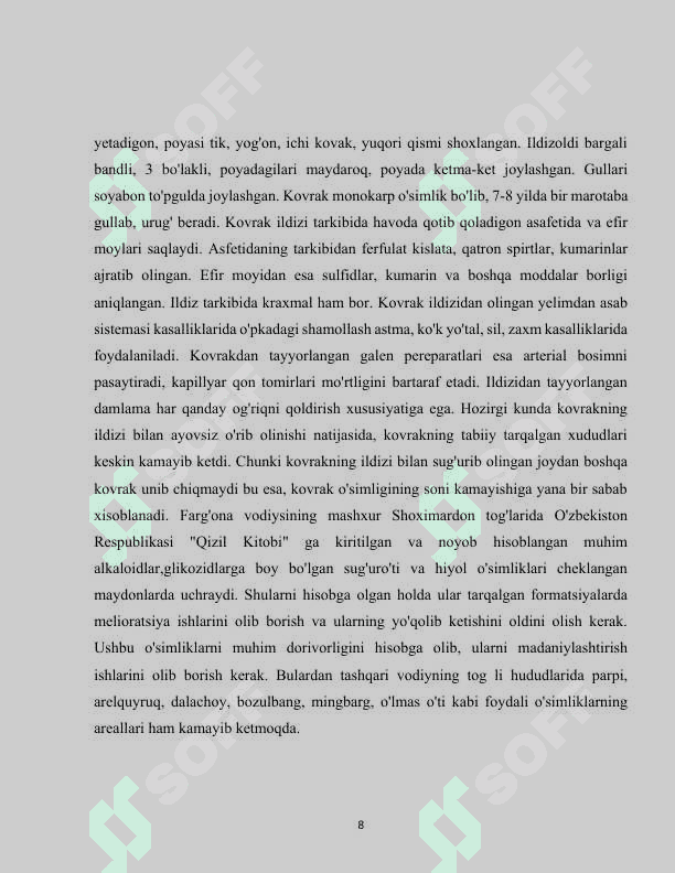 O’rta osiyodagi noyob va Qizil kitobga kiritilgan o’simliklar 8