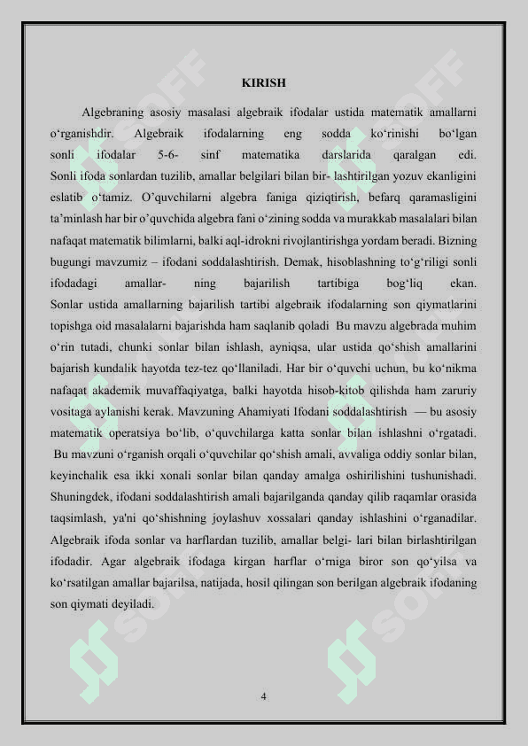 Ifodani soddalashtirish MIKRODARS (dars ishlanmasi) 4
