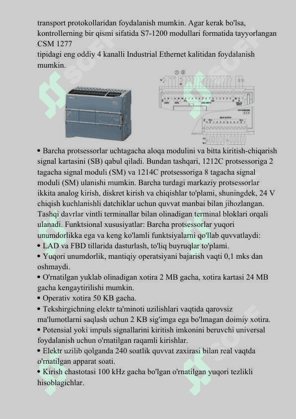 S7-1200 kontrollerlar mustaqil ish, referat 4