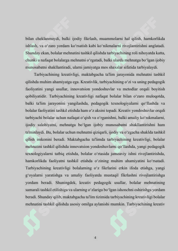 Maktabgacha ta'lim tashkilotlarida bolalar mexnatini tashkil qilishda tarbiyachining kriativligi 4