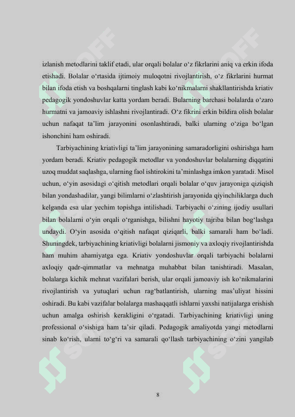 Maktabgacha ta'lim tashkilotlarida bolalar mexnatini tashkil qilishda tarbiyachining kriativligi 8