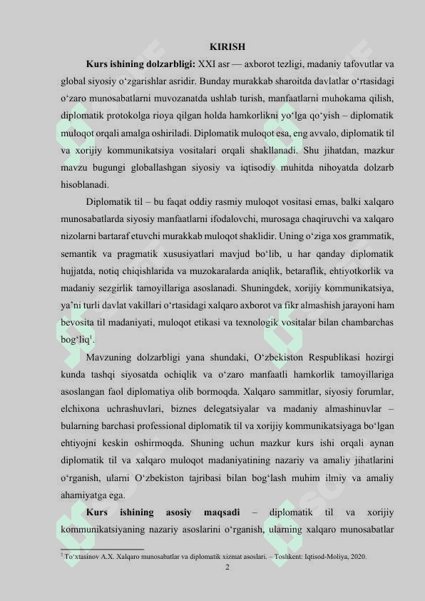 DIPLOMATIK TIL VA XORIJIY KOMUNIKATSIYA 2