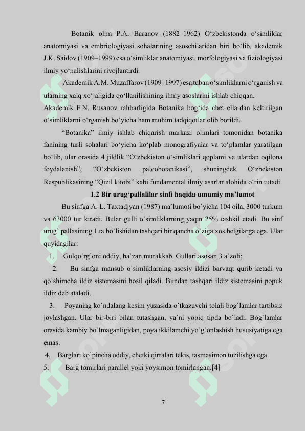 Boshoqnamolar qabilasi (Bug‘doydoshlar oilasi va oilachalari) 7