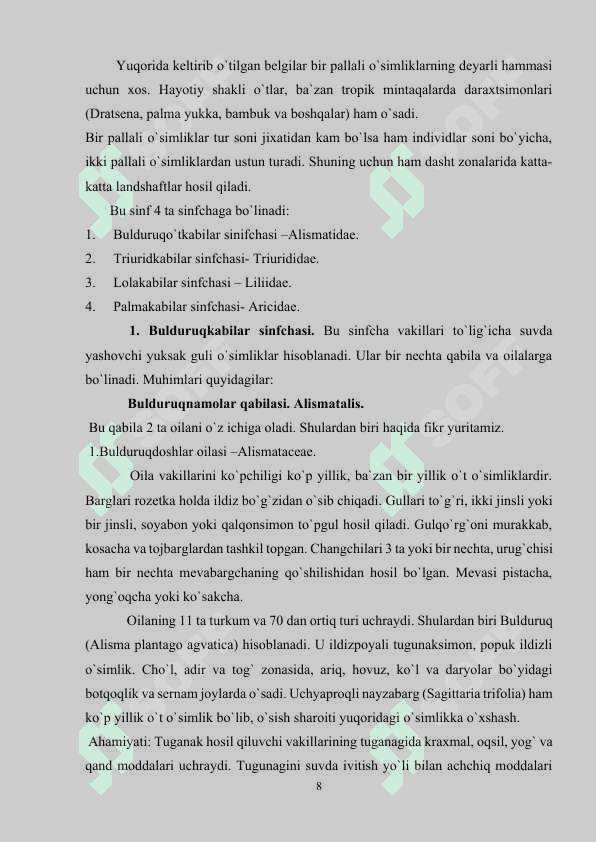 Boshoqnamolar qabilasi (Bug‘doydoshlar oilasi va oilachalari) 8