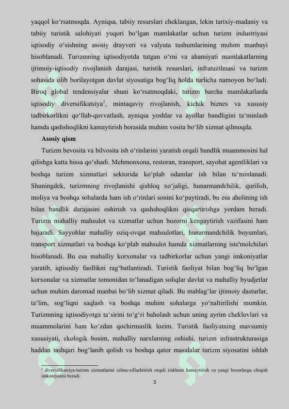 Turizmning iqtisodiyotdagi o‘rni. 3