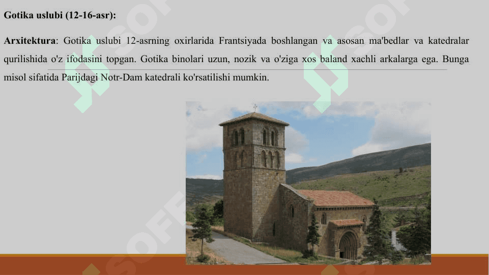 ROMAN VA GOTIKA USLUBI SAN'ATI 4