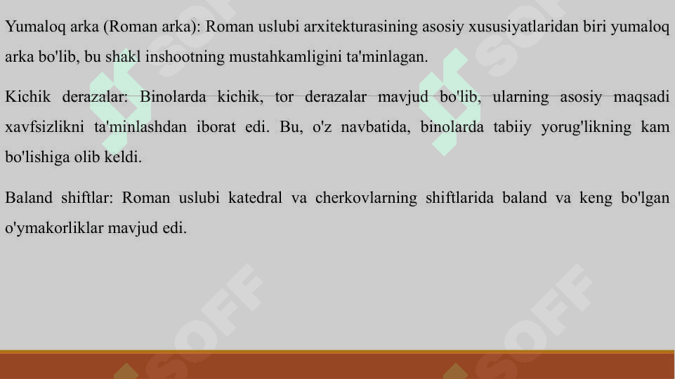 ROMAN VA GOTIKA USLUBI SAN'ATI 7