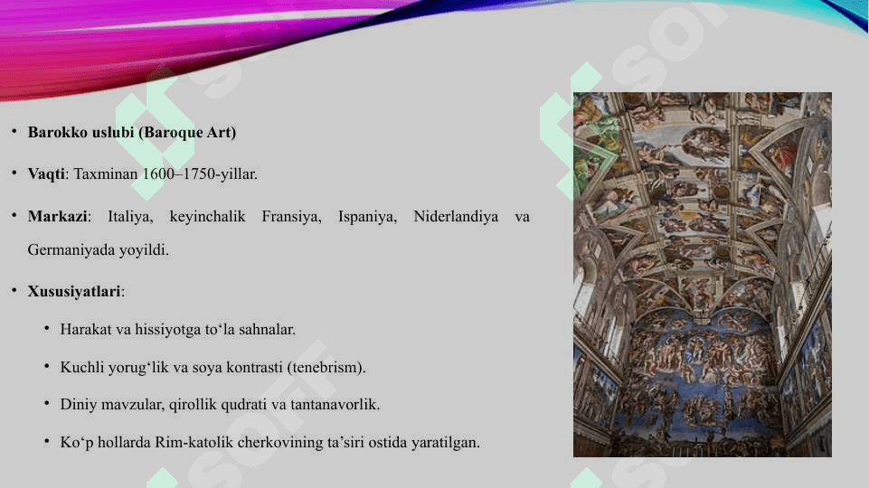 XVII asr xorijiy G'arb san'ati 3