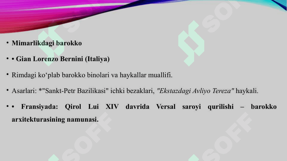 XVII asr xorijiy G'arb san'ati 6