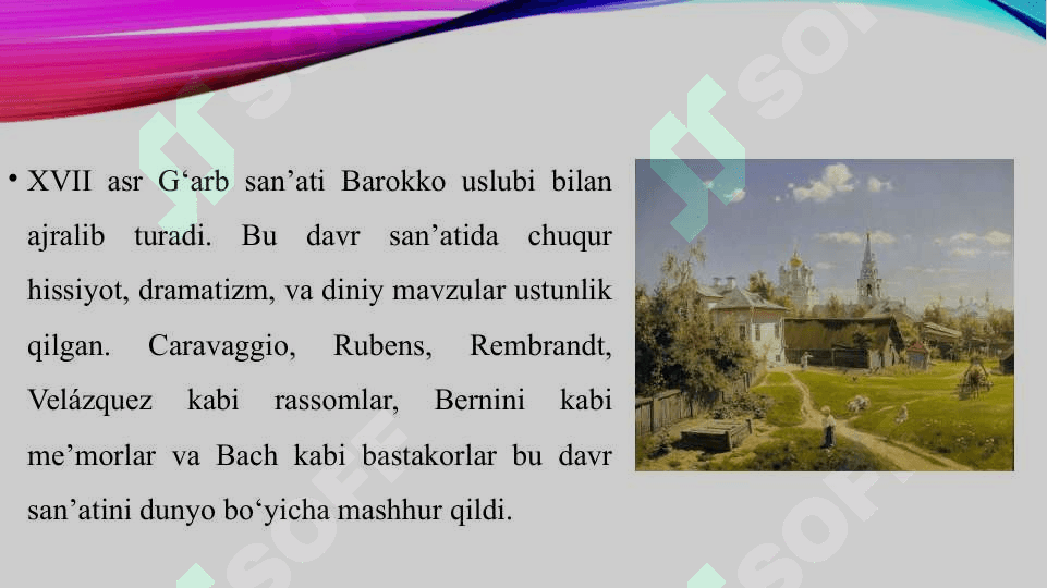 XVII asr xorijiy G'arb san'ati 8