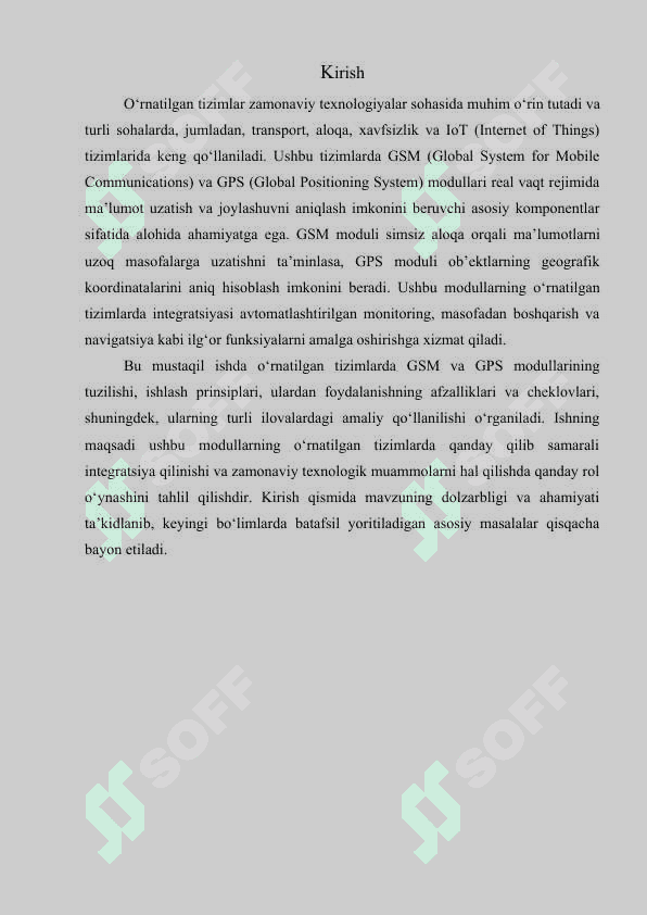 O‘rnatilgan tizimlarda GSM va GPS modullari 3