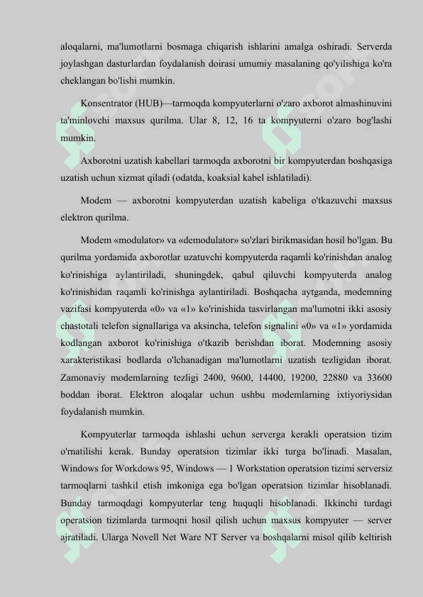 KOMPYUTER TARMOQLARINING RIVOJLANISHI. KOMPYUTER TARMOQLARINING ASOSIY PROTOKOLLARI. TARMOQ ILOVA VA TEXNOLOGIYALARINING UMUMIY TUSHUNCHALARI. 6