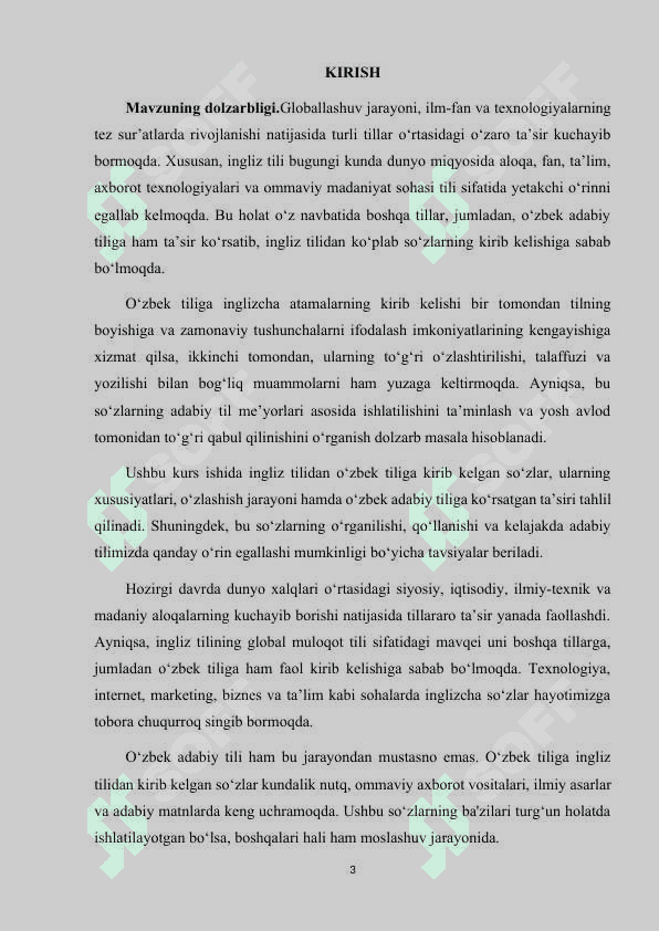 O'ZBEK ADABIY TILIGA INGLIZ TILIDA KIRIB KELGAN SO'ZLAR VA ULARNING O'RGANILISHI 3
