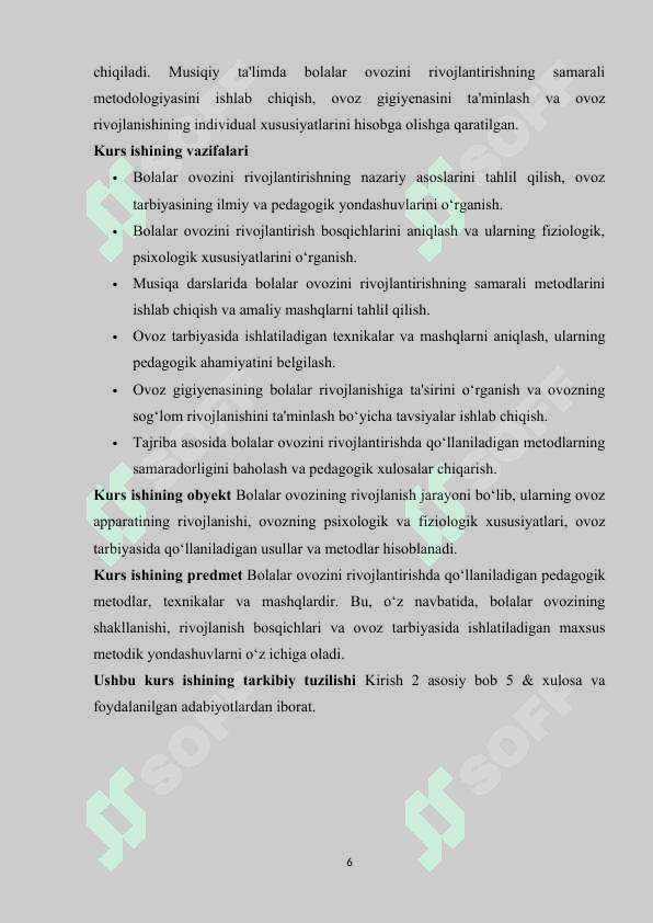 Bolalar ovozini rivojlantirish bosqichlari 6