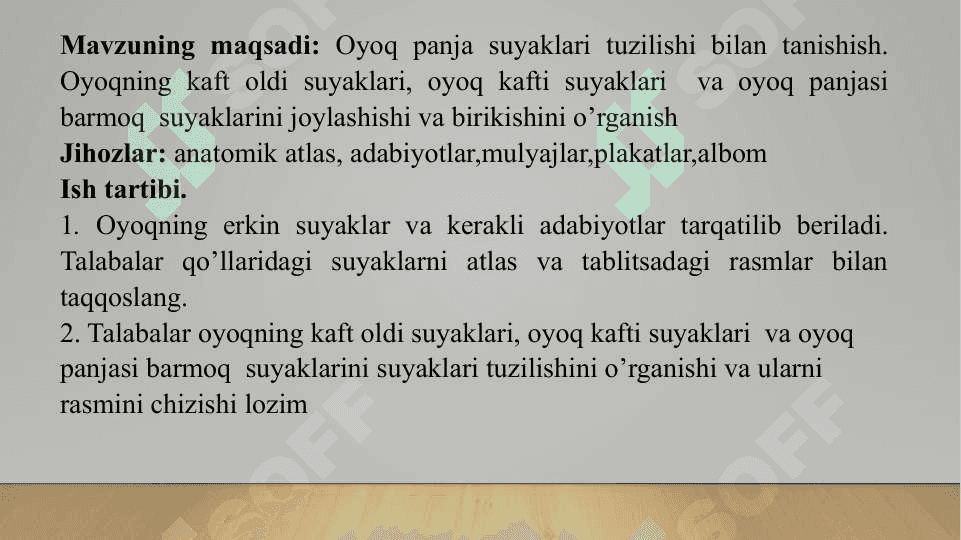Oyoq panja suyaklarining tuzilishi 2