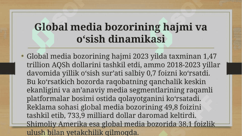 Jahon media va axborot makonida raqobat muhiti 4