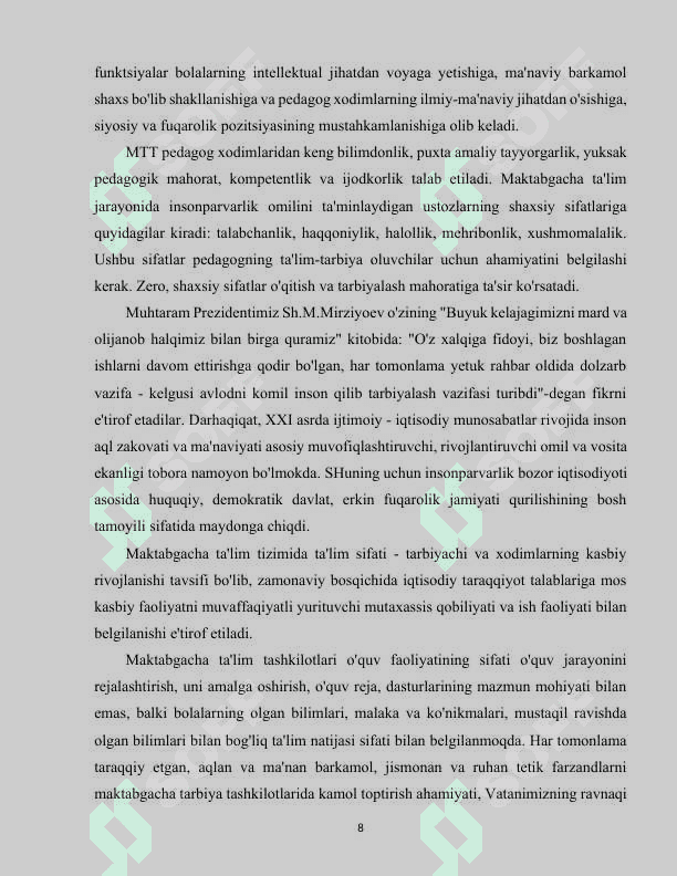 Maktabgacha ta’lim jarayonini tashkil etishda tarbiyachi-pedagogning innovatsion faoliyati 8