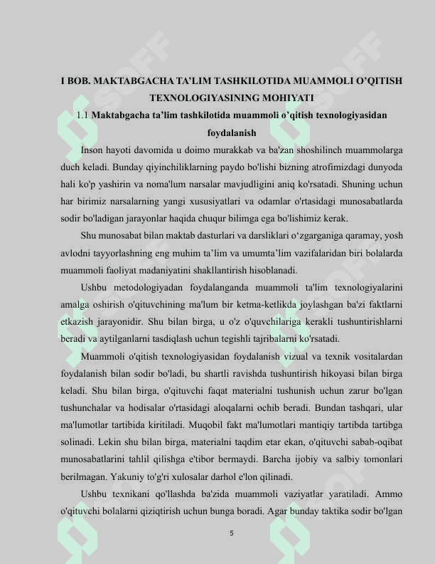 Maktabgacha ta’lim tashkilotlarida  muammoli o‘qitish texnologiyalari 5