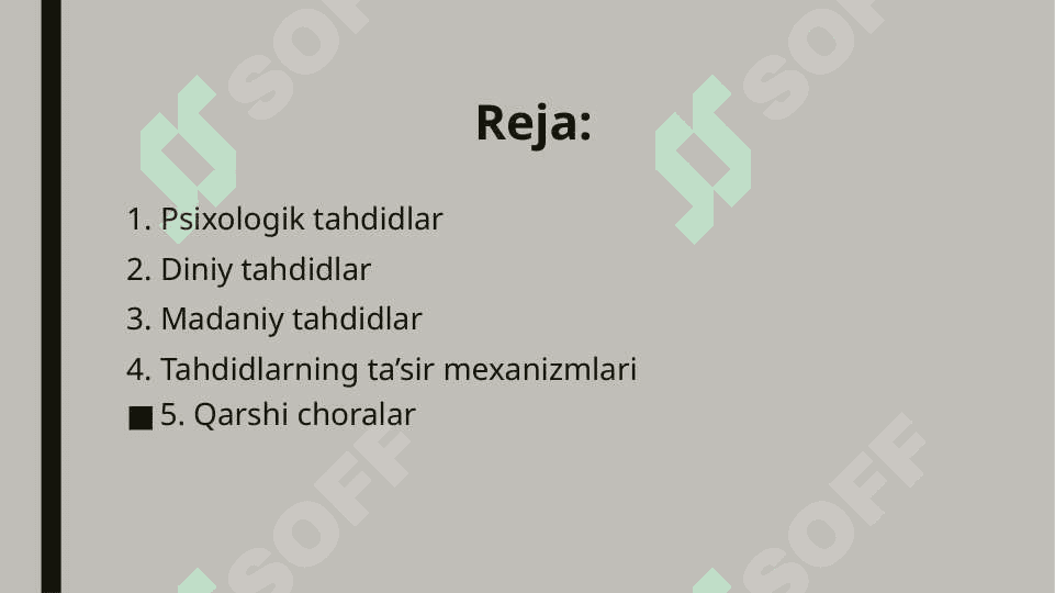 Shaxsga yo‘naltirilgan axborot Psixologik, diniy va madaniy tahdidlar 2