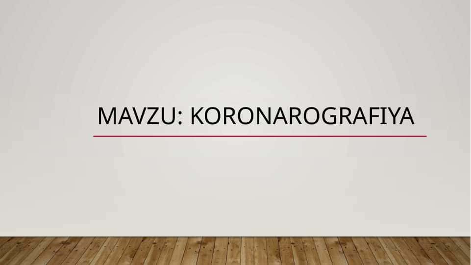 Koronarografiya