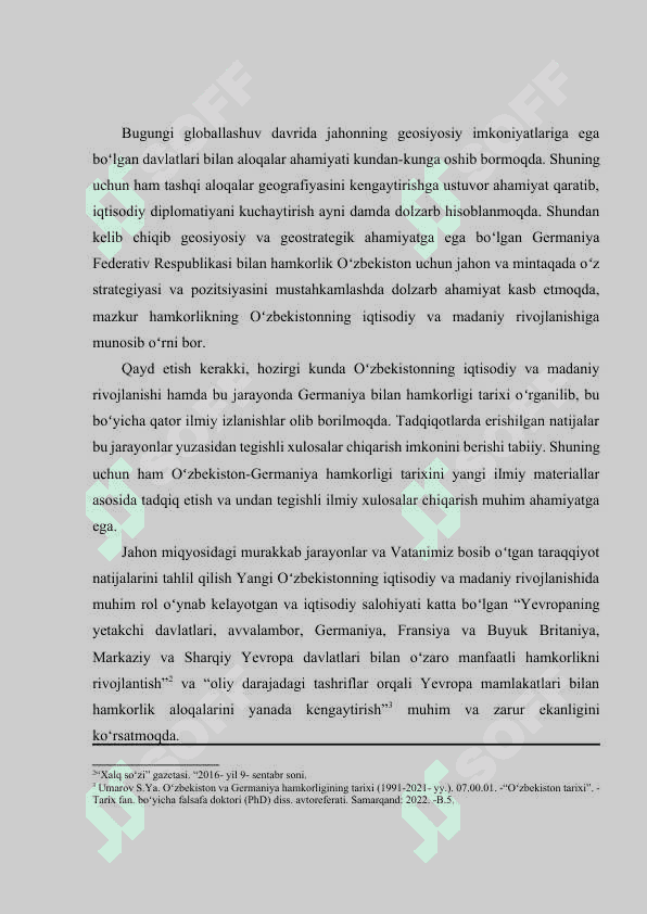 O’zbekistonning Germaniya bilan hamkorlik va aloqalari            (1991-2022-yillar) 3