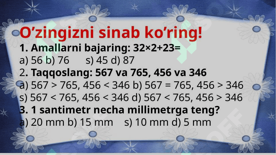 a ∙ b ifodaning qiymatini topish 2