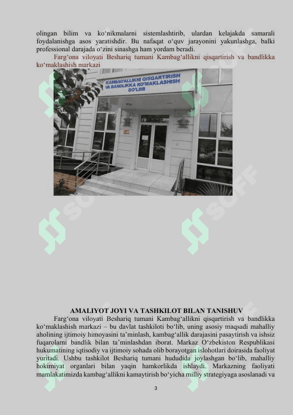 Kambagʻallikni qisqartirish va bandlikka koʻmaklashish markazi Amaliyot hisoboti 4