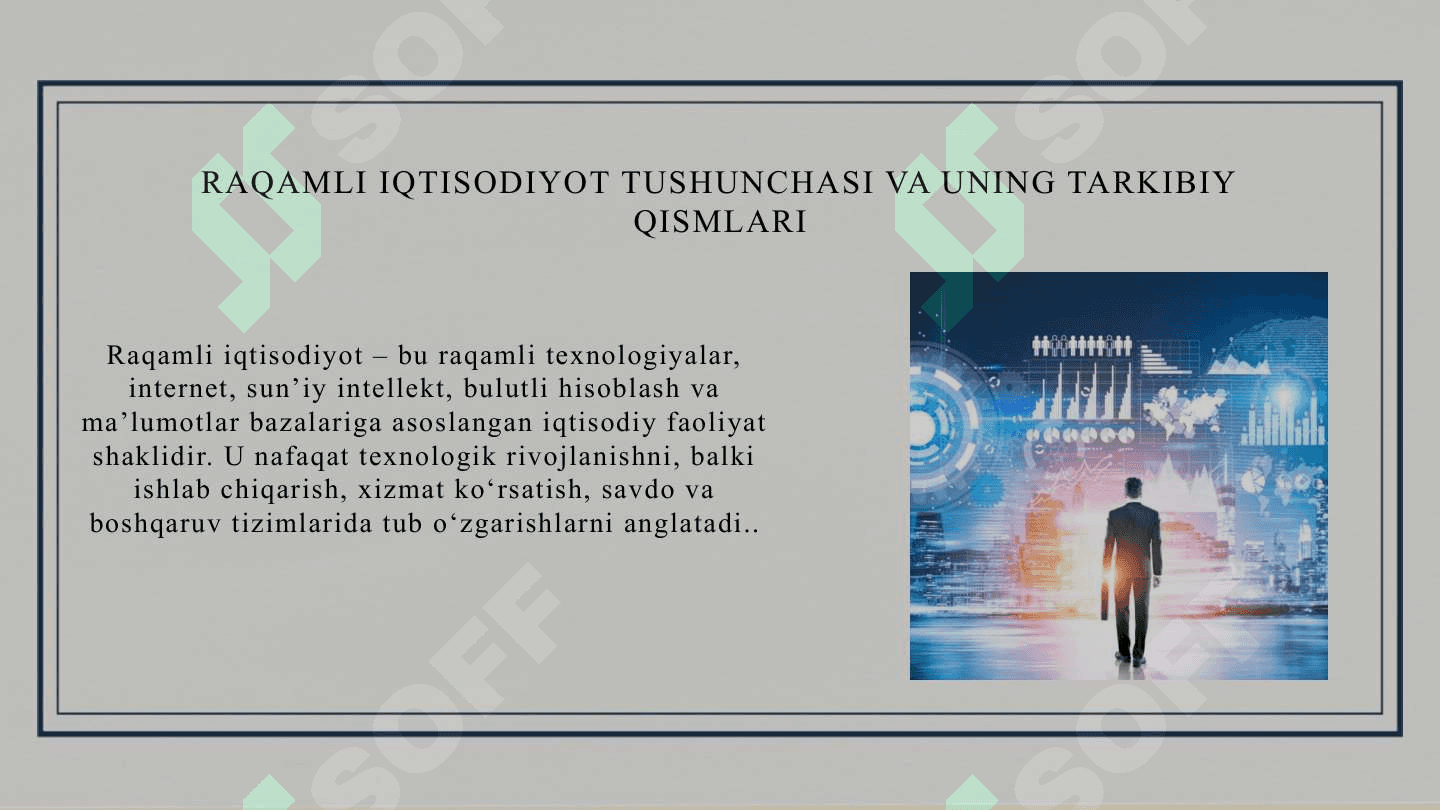 MAVZU: Raqamli iqtisodiyot va iqtisodiy o'sish o'rtasidagi o'zoro bog'liqlikni baholash. 3