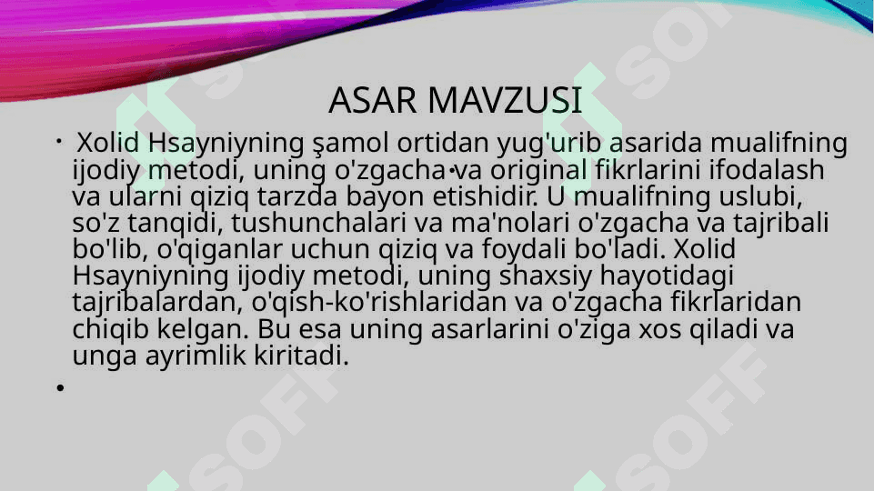 Xolid Husayniy  Shamol ortidan yugurib asari 4