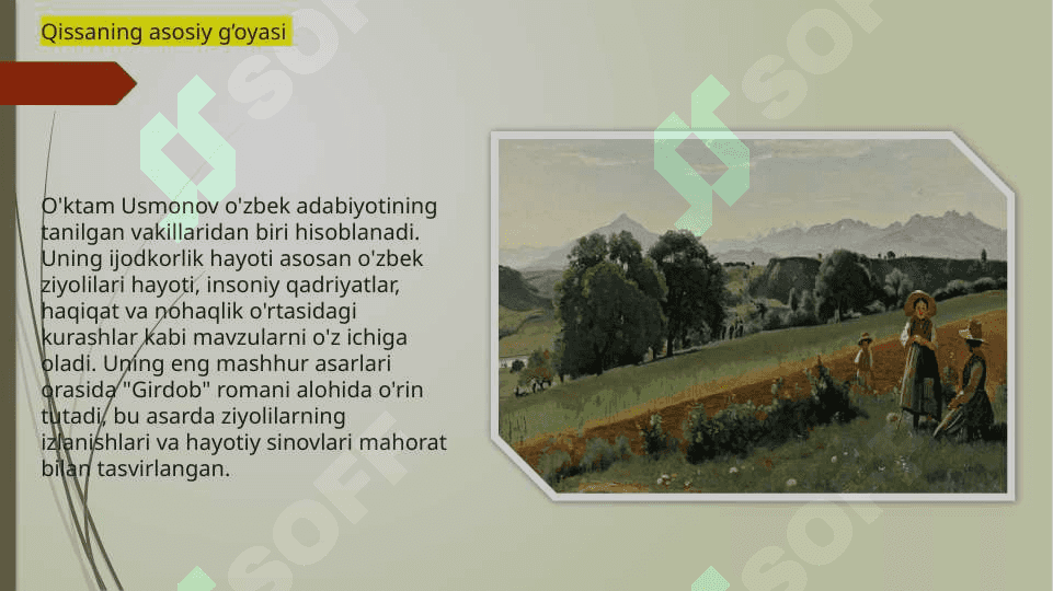 O’ktam Usmonov  “Girdob” romanining tahlili. 6