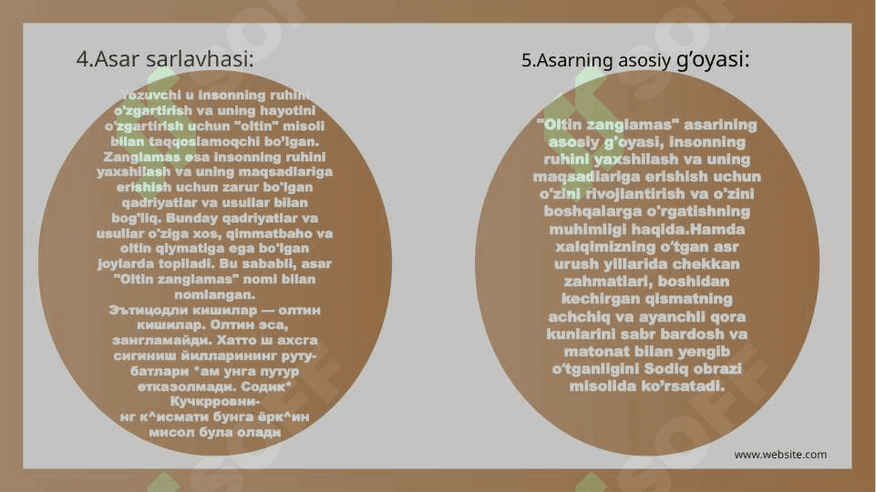 Shuxratning“Oltin zanglamas”asari tahlili 4