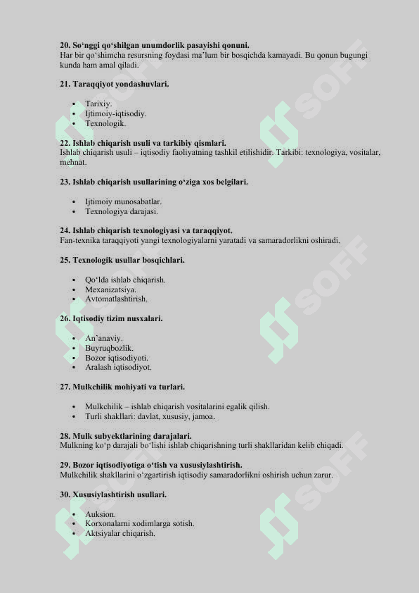 iqtisod nazariyasi fanidan yakuniy savol javoblari bilan 100 talik 3