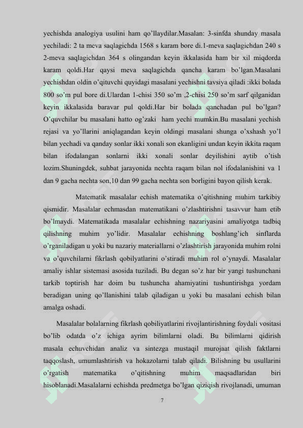 2-sinf  matematikada nostandart testlar tizimini yaratish 7
