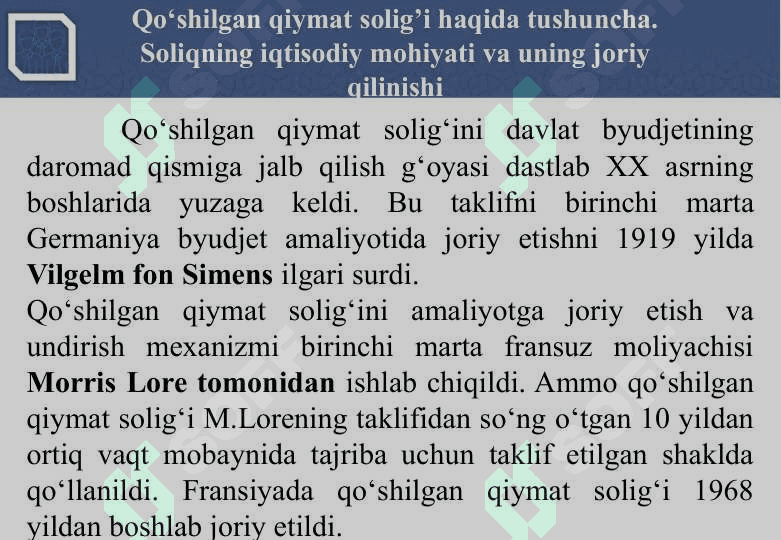 QO‘SHILGAN QIYMAT SOLIG‘I 4