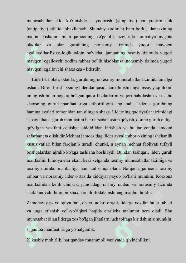 Uslubchining liderlik va rahbarlik xususiyati 6