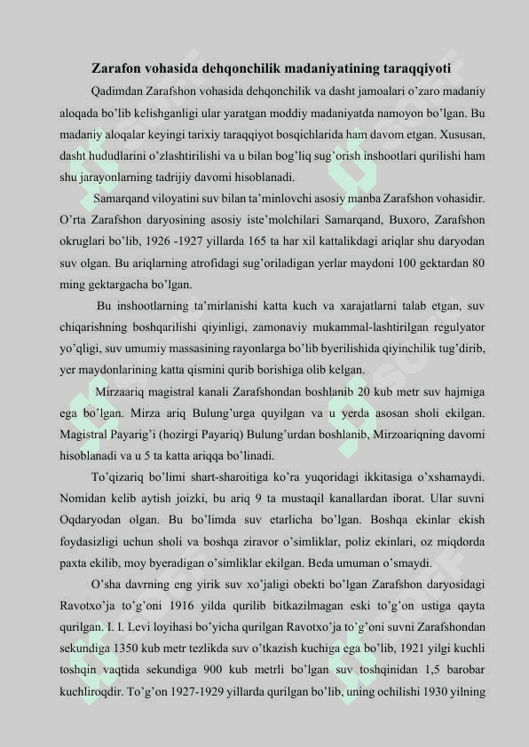 XX asrning 20-30 yillarida O’zbekistonda amalga oshirilgan yer-suv islohatlari va uning oqibatlari 3