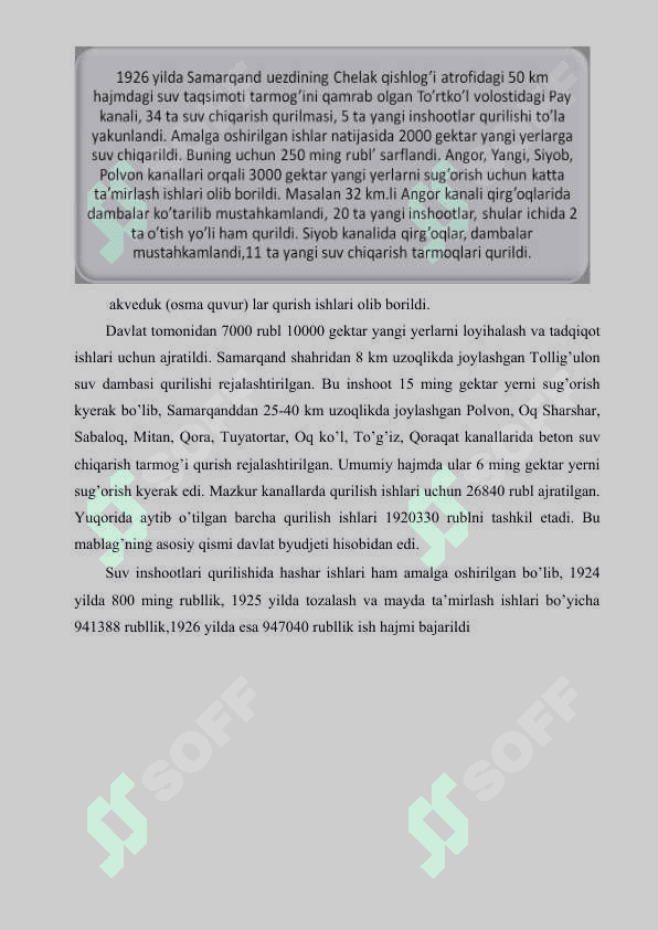 XX asrning 20-30 yillarida O’zbekistonda amalga oshirilgan yer-suv islohatlari va uning oqibatlari 5