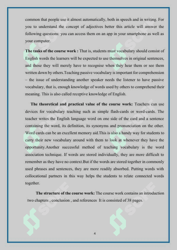 Adjective as a part of speech (kurs ishi, course work) 4
