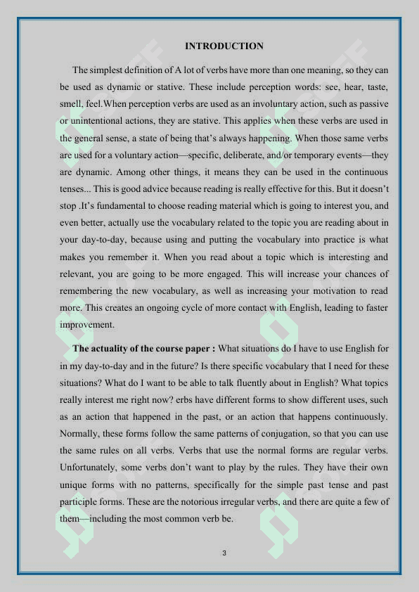 The adverb (kurs ishi) course work, creative work 3