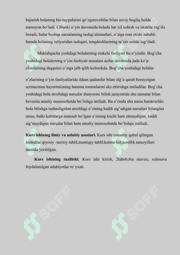 Bolaning psixik o`sishda o`yinning ahamiyati 3