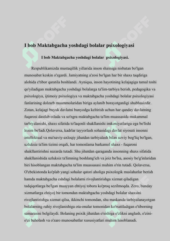 Bolaning psixik o`sishda o`yinning ahamiyati 4