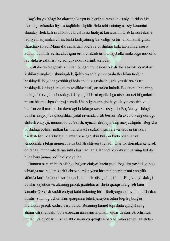 Bolaning psixik o`sishda o`yinning ahamiyati 8