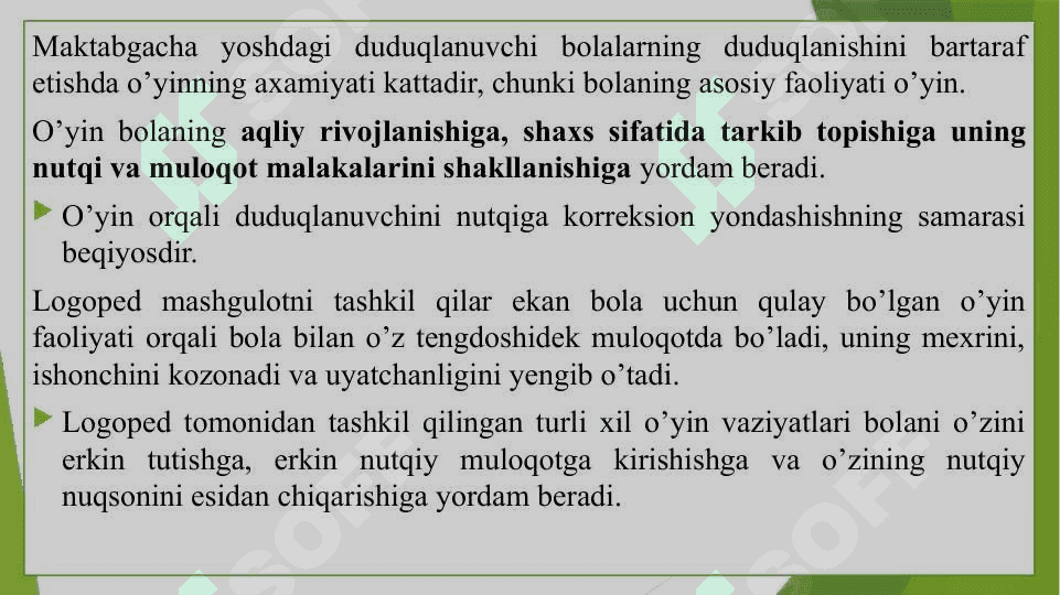 Duduqlanishni bartaraf etishda harakatli va didaktik  o‘yinlar. 4
