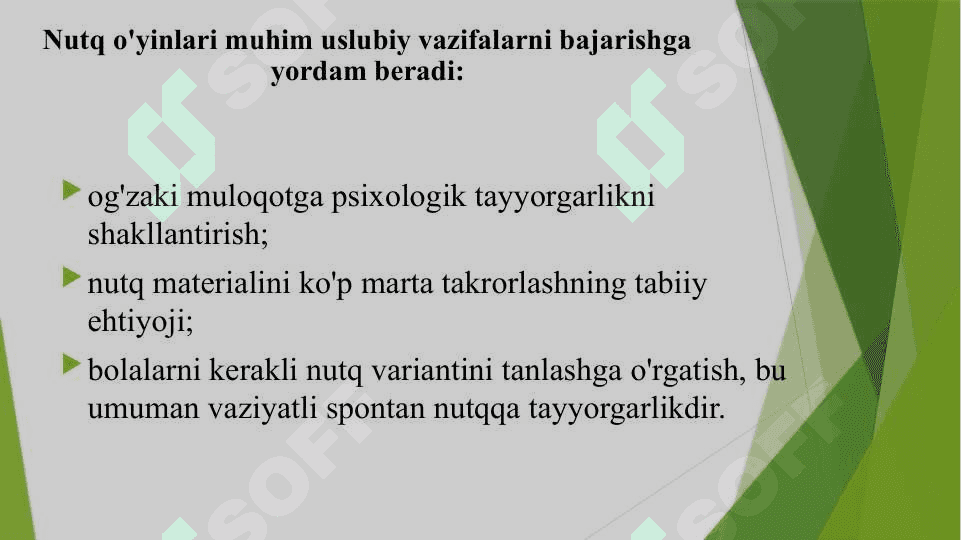 Tovushlar  talaffuzini  shakllantirishga  qaratilgan  o‘yinlar. 5