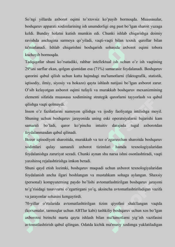 BOSHQARUVDA AXBOROTLAR 2