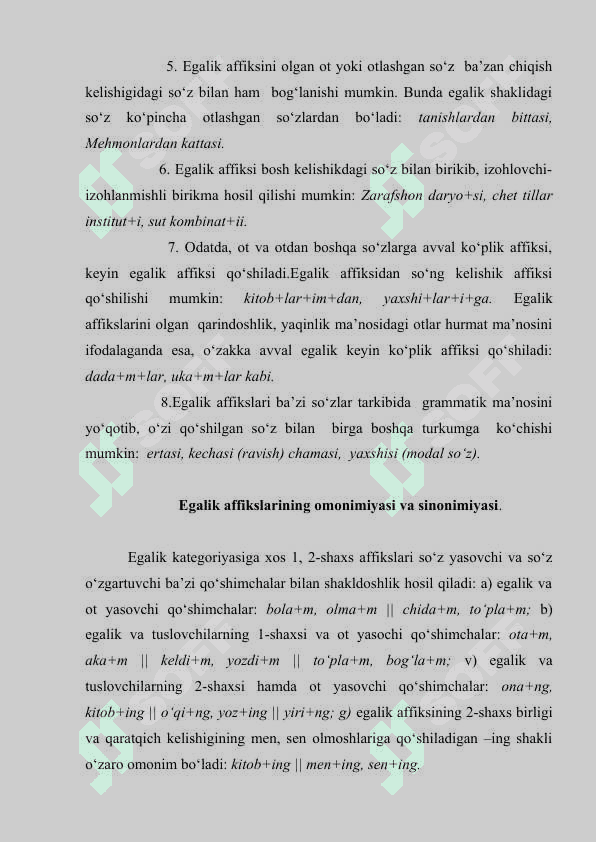EGALIK KATEGORIYALARINING O’RGANILISHI 5